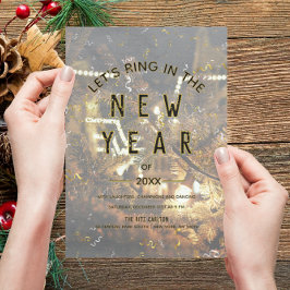 Invitación Luces Nocturnas Brillantes Fiesta de Navidad y Año