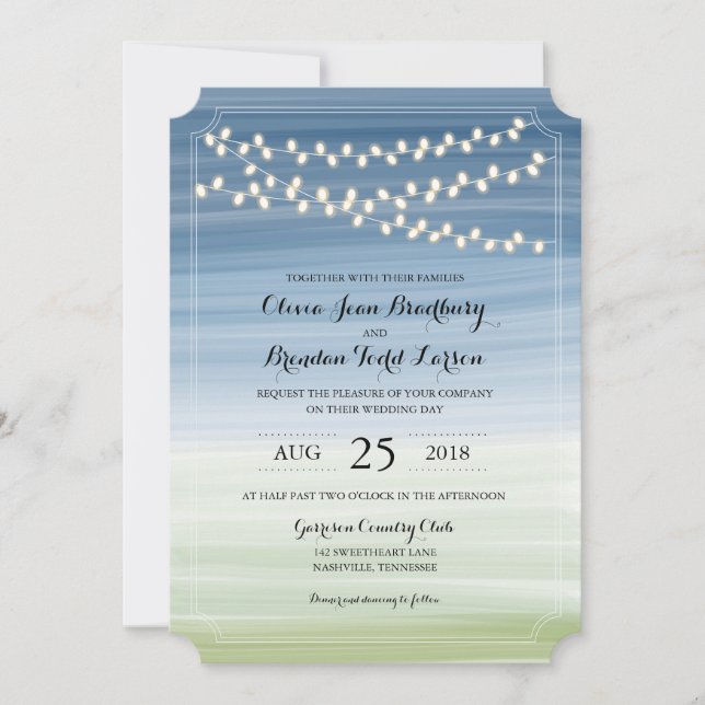 Invitación Luces nocturnas de verano de Ombre | Boda (Anverso)