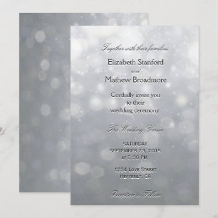 Invitación Luces plateadas y Purpurina