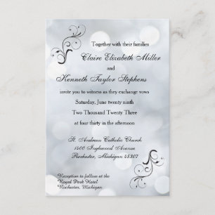Invitación Luces Purpurina de nieve Sparkles-3x5Wedding Invit