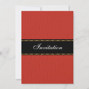 Invitación Luces Rojas Linternas Cumpleaños Evento Dorado Neg