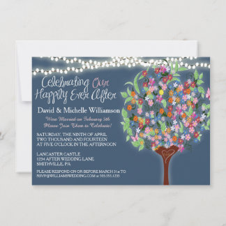 Invitación Luces románticas Crema de árbol post boda