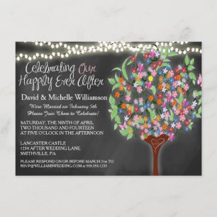 Invitación Luces románticas Crema de árbol post boda