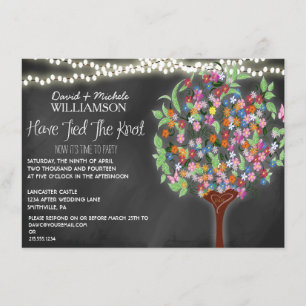 Invitación Luces románticas Crema de árbol post boda