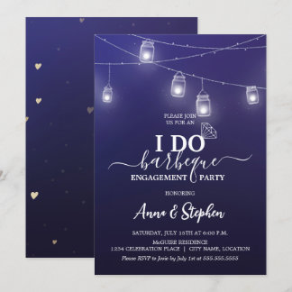 Invitación Luces románticas de frasco de Mason para la fiesta