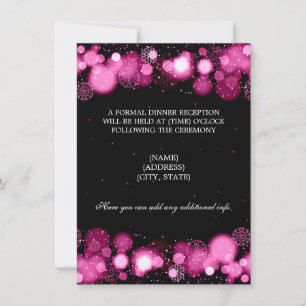 Invitación Luces rosadas de la recepción de la boda invernal