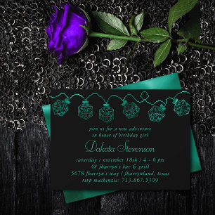 Invitación Luces RPG   Fantasía de esmeralda Tabletop Gamer D