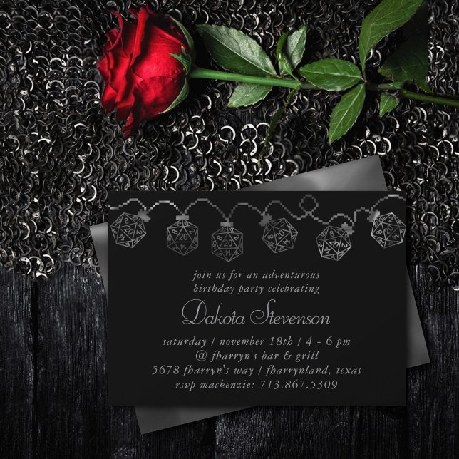 Invitación Luces RPG | Fantasy Retro Tabletop PnP Gamer Dice (Subido por el creador)