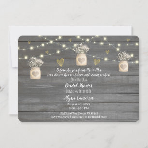 Invitación Luces rusas de madera gris y ducha marrón