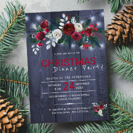 Invitación Luces rusas Navidades florales de invierno fiesta