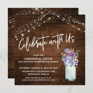 Invitación Luces rusticas celebran con flores silvestres esta