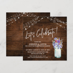 Invitación Luces Rústicas Celebremos las Flores Silvestres en