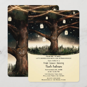 Invitación Luces Rústicas de Árbol para Frascos de Mason Desp