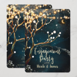 Invitación Luces Rústicas de Árbol para una Noche de Fiesta d