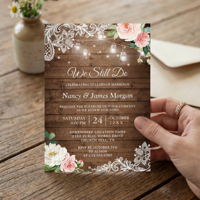 Invitación Luces Rústicas de Frasco de Mason para Renovación  (Subido por el creador)