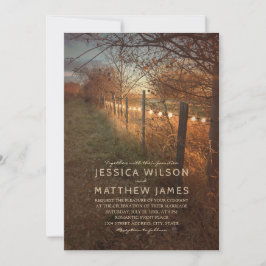 Invitación Luces rústicas de la granja del otoño de las