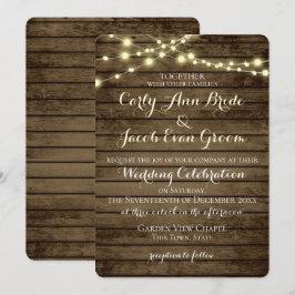 Invitación Luces Rusticas de Madera de Barn