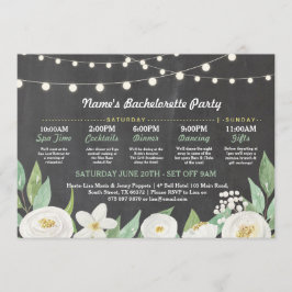 Invitación Luces rústicas itinerarias de la flor blanca de la