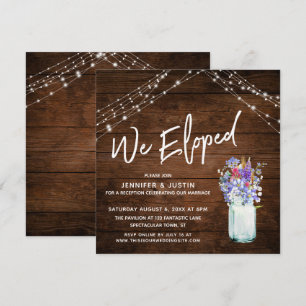 Invitación Luces Rústicas Nos Fugamos Flores Silvestres en Ta