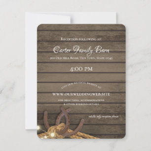 Invitación Luces Rústicas y Detalles de Herraduras
