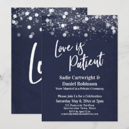 Invitación Luces Texturado Amor es Paciente Recepción Armada