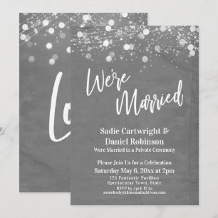 Invitación Luces Texturizadas Estamos Casados Recepción Gris