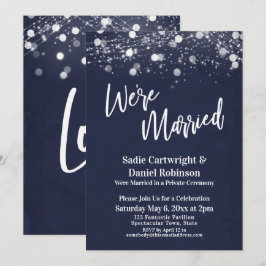 Invitación Luces Texturizadas Estamos Casados Recepción Sólo 