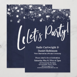 Invitación Luces Texturizadas Fiesta Solo Recepción de la Mar