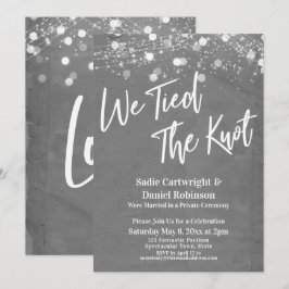 Invitación Luces Texturizadas Nos Casamos Recepción Gris