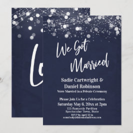 Invitación Luces Texturizadas Nos Casamos Recepción Únicament