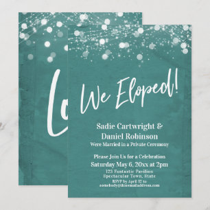 Invitación Luces Texturizadas Nos Fugamos Recepción-Solo Verd