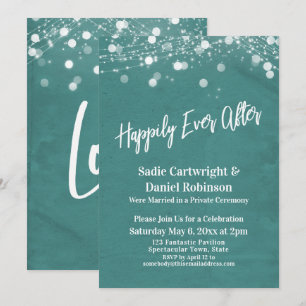 Invitación Luces Texturizadas Recepción Felices para Siempre 