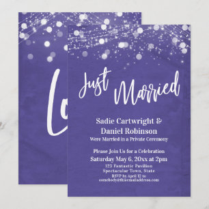Invitación Luces Texturizadas Recién Casados Púrpura Solo par
