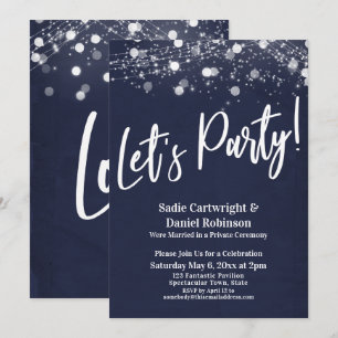 Invitación Luces Texturizadas Vamos a la Fiesta Recepción Sól