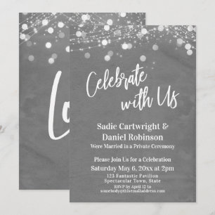Invitación Luces Texturizado Celebre con Nosotros Recepción G