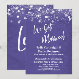 Invitación Luces Texturizado Nos Casamos Recepción Púrpura