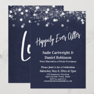 Invitación Luces Texturizado Recepción de Felices para Siempr