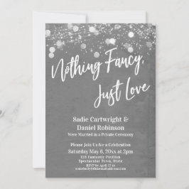 Invitación Luces Texturizado Sin nada elegante Solo amor Gris