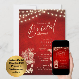 Invitación Luces Twinkling Boda de Rustic Barn Woodland