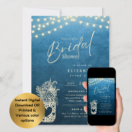 Invitación Luces Twinkling | Boda de Rustic Barn Woodland