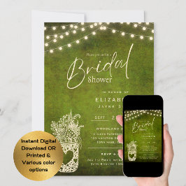 Invitación Luces Twinkling | Boda de Rustic Barn Woodland