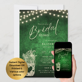 Invitación Luces Twinkling | Boda de Rustic Barn Woodland