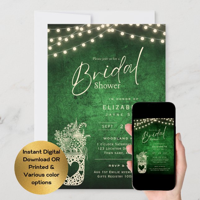Invitación Luces Twinkling | Boda de Rustic Barn Woodland (Subido por el creador)