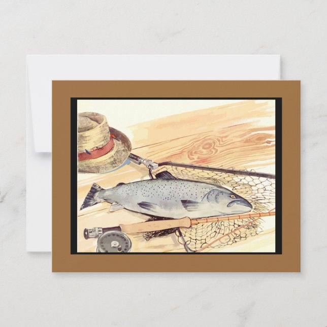 Invitación Luces y aparejos de pesca de mosca (Anverso)