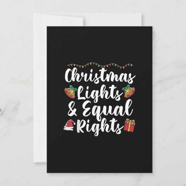 Invitación Luces y derechos iguales para los navidades (Anverso)