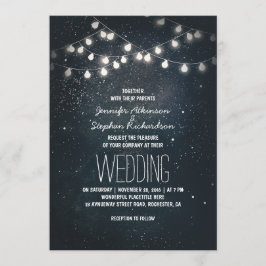 Invitación Luces y estrellas nocturnas Vintage Elegant Weddin