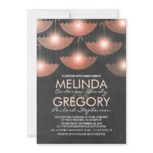 Luces y paraguas Boda rosa Chalkboard