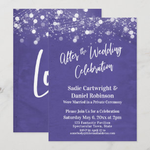 Invitación Luces y Púrpura Después de la Celebración de la Bo