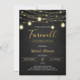 Invitación Luces y un Fiesta de despedida con guión elegante 