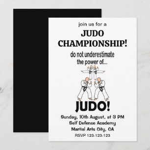 Invitación Luchador de Judo Autodefensa Taekwondo Judo